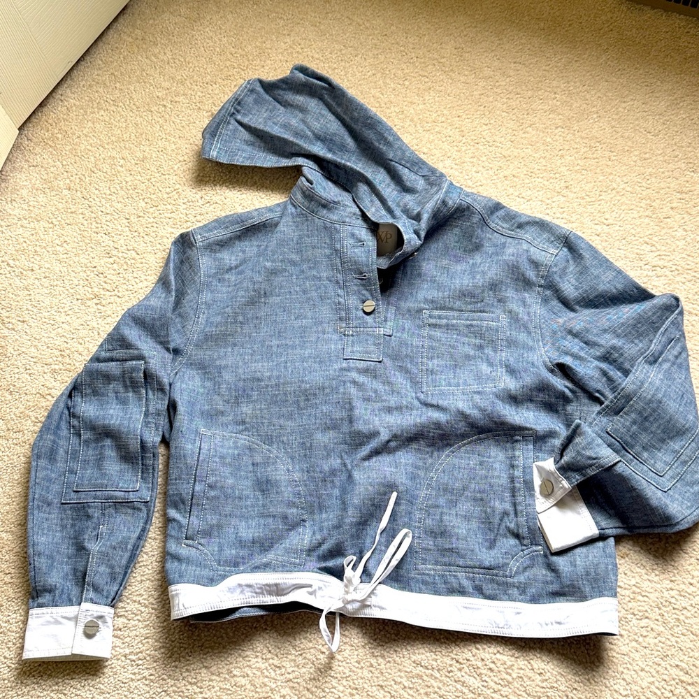TWP Hoodie light denim top - Picture 2 of 11